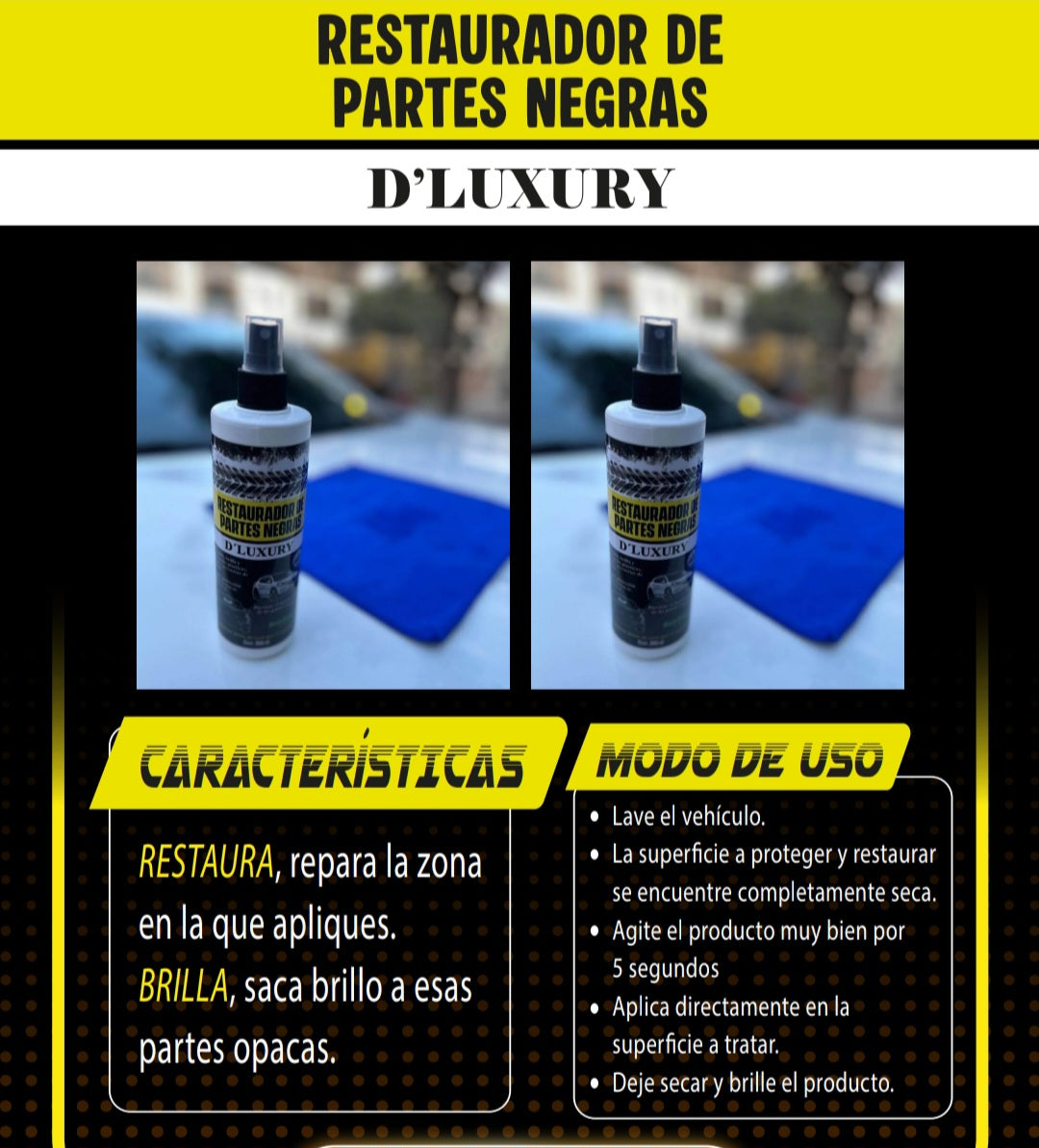 RESTAURADOR DE PARTES NEGRAS D´LUXURY de automóviles